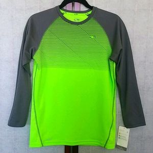 NWT Champion Neon green/gray stretch workout tee L
